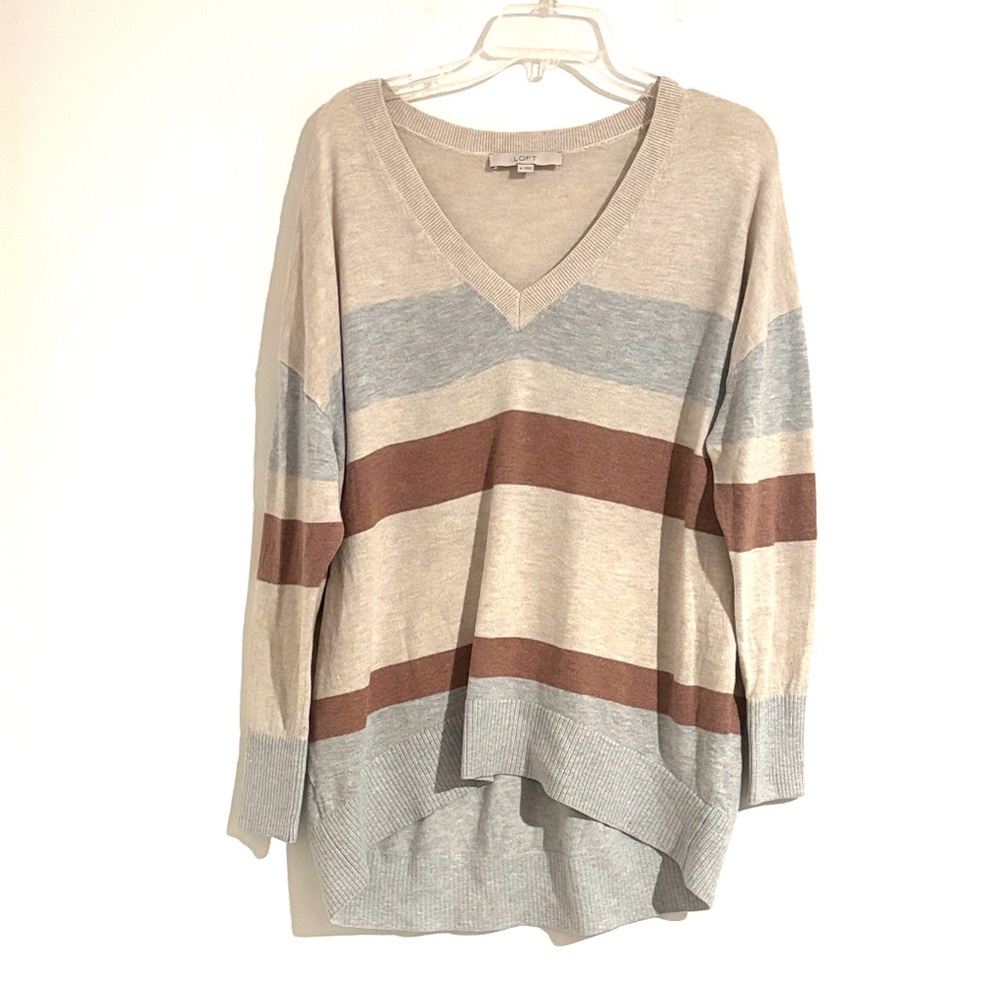 LOFT‎ Size M Oversized Brown, Tan, Gray Soft Knit Sweater